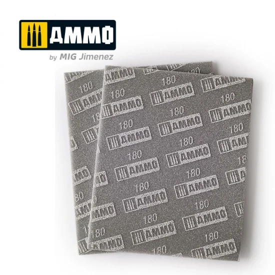 AMMO by Mig Jimenez 8556 Sanding Sponge Sheet #180 Grit - Hobby Tools & Supplies