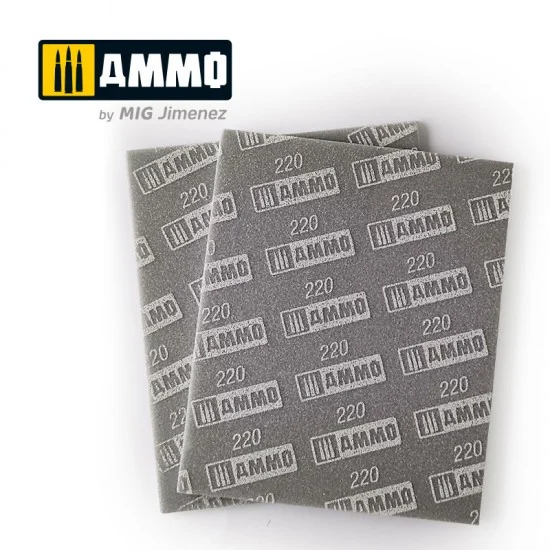 AMMO by Mig Jimenez 8557 Sanding Sponge Sheet #220 Grit - Hobby Tools & Supplies