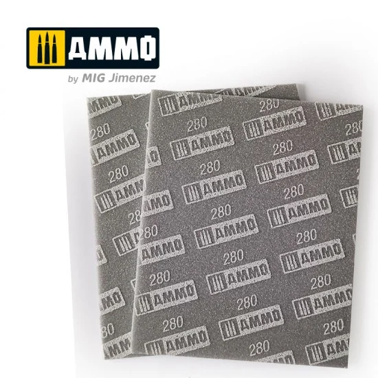 AMMO by Mig Jimenez 8558 Sanding Sponge Sheet #280 Grit - Hobby Tools & Supplies