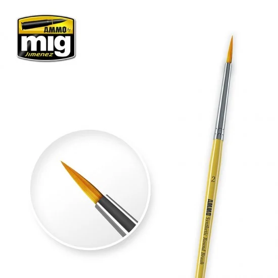 AMMO by Mig Jimenez 8614 Synthetic Round Brush Size 2 - Hobby & Model Paints