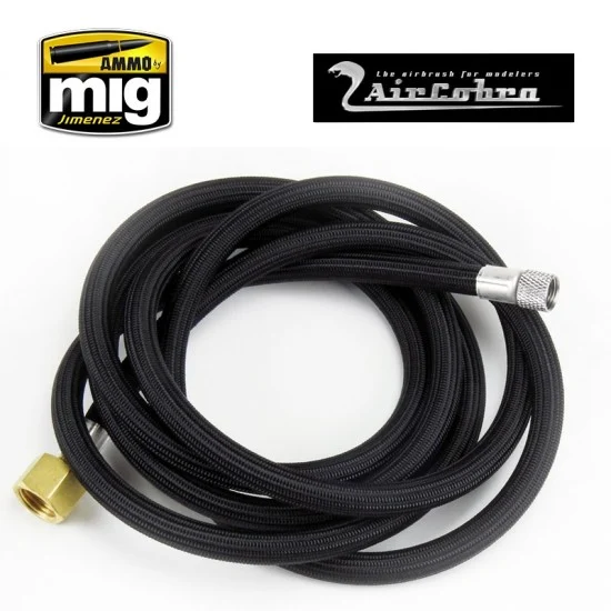 AMMO by Mig Jimenez 8654 "Aircobra" Airbrush 1.8m Braided Air Hose (3.175 x 6.35mm) - Hobby & Model Paints
