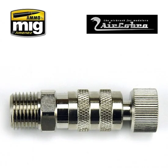 AMMO by Mig Jimenez 8661 "Aircobra" Airbrush Quick Dis-Connect Air Coupler Threaded For Hose