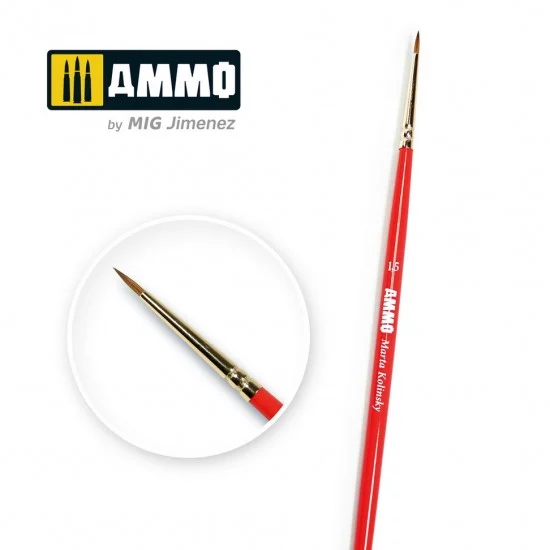 AMMO by Mig Jimenez 8712 1.5 AMMO Marta Kolinsky Premium Brush - Hobby & Model Paints