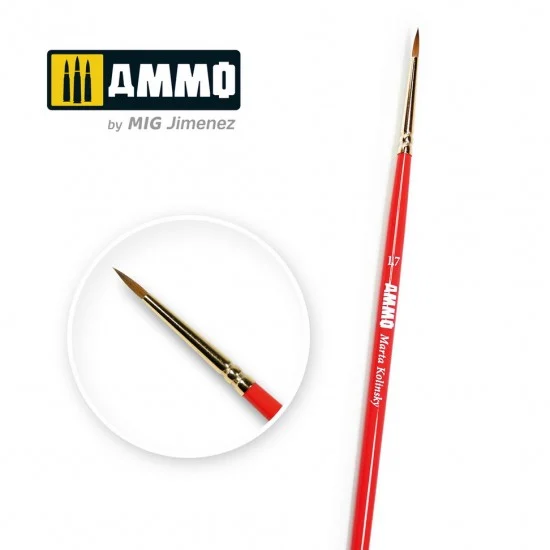 AMMO by Mig Jimenez 8713 1.7 AMMO Marta Kolinsky Premium Brush - Hobby & Model Paints
