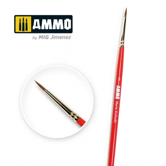 AMMO by Mig Jimenez 8714 2 AMMO Marta Kolinsky Premium Brush - Hobby & Model Paints