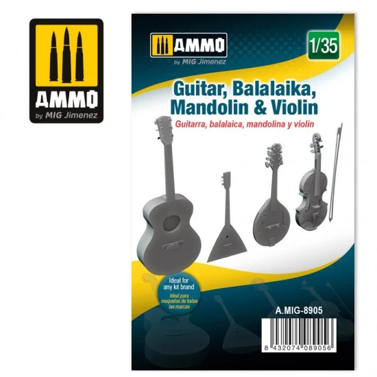 AMMO by Mig Jimenez 8905 1/35 Guitar, Balalaika, Mandolin & Violin - Scenics & Diorama