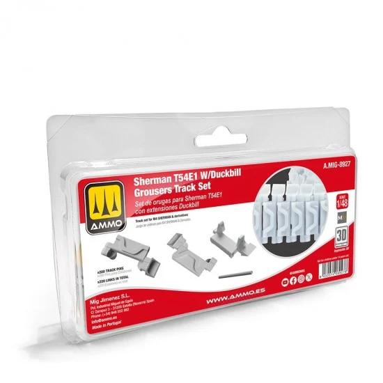 AMMO by Mig Jimenez 8927 1/48 Sherman T54E1 with Duckbill Grousers Tracks Set - Military Vehicles & Tanks