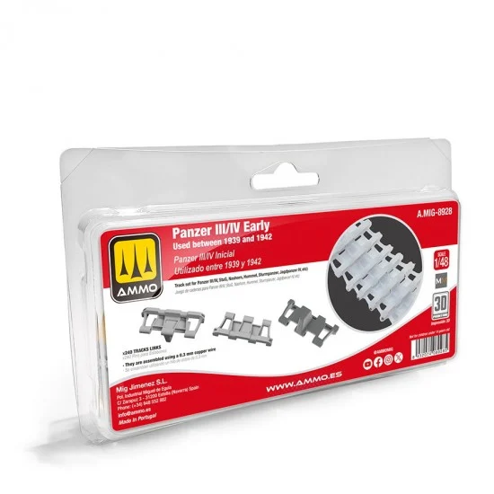 AMMO by Mig Jimenez 8928 1/48 Panzer III/IV Early Tracks Set, 1939-1942