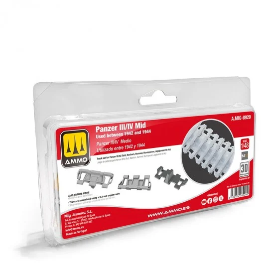 AMMO by Mig Jimenez 8929 1/48 Panzer III/IV Mid Tracks Set, 1942-1944