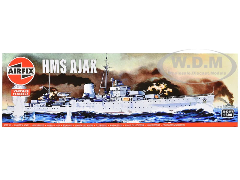 Level 3 Model Kit HMS Ajax Light Cruiser 1/600 Plastic Model Kit by Airfix - Military Models
