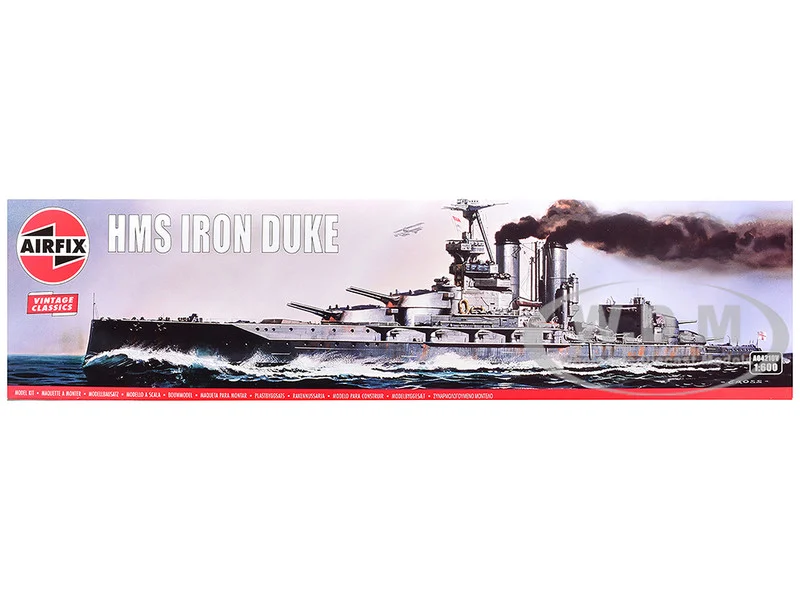 Level 3 Model Kit HMS Iron Duke Frigate "Vintage Classics" Series 1/600 Plastic Model Kit by Airfix - Military Models