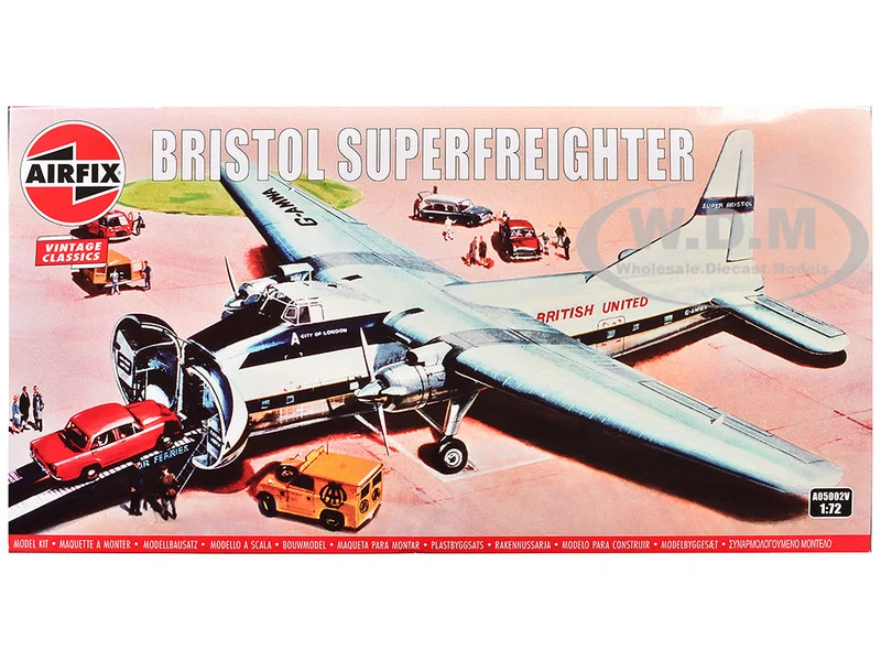 Level 2 Model Kit Bristol Superfreighter Freighter Aircraft "British United Air Ferries (BUAF)" 1/72 Plastic Model Kit by Airfix - Military Models