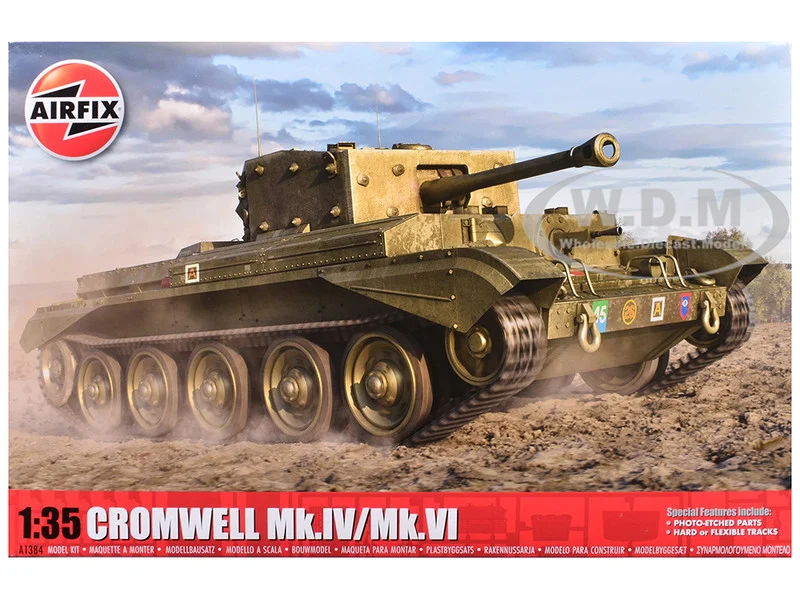 Level 3 Model Kit Cromwell Mk.IV / Mk.VI Cruiser Tank with 2 Scheme Options 1/35 Plastic Model Kit by Airfix - Military Models