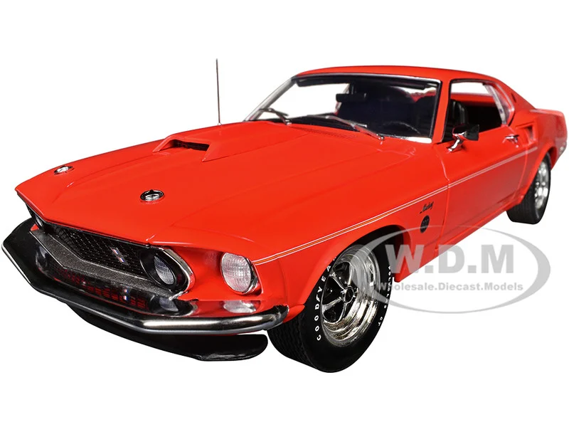 1969 Ford Mustang Limited Edition 600 Flower Power Red Limited Edition to 300 pieces Worldwide 1/18 Diecast Model Car by ACME - Ford Models