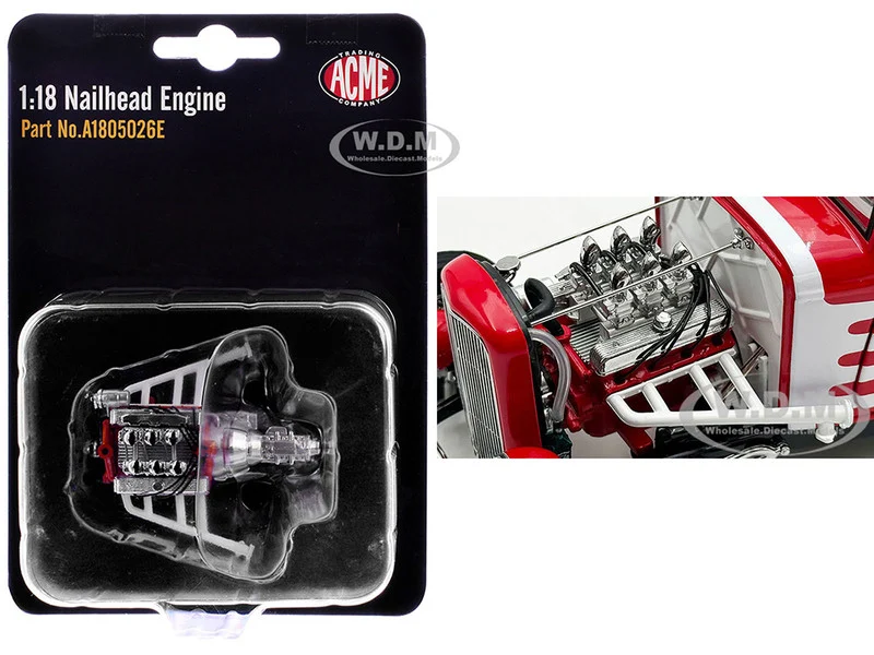 Nailhead Engine Replica from "1932 Ford 3 Window Coupe 'Peppermint Twist'" 1/18 Model by ACME - Accessories