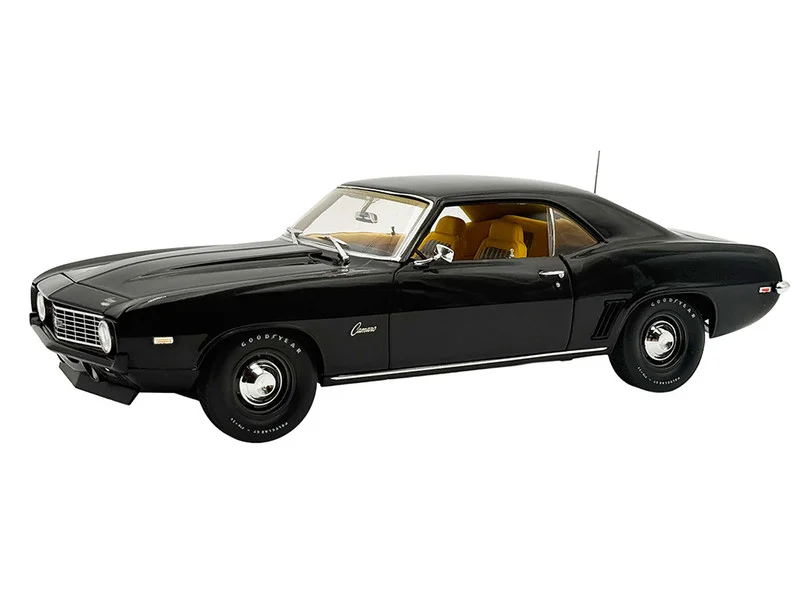 1969 Chevrolet COPO Camaro Tuxedo Black with Yellow Interior Limited Edition to 402 pieces Worldwide 1/18 Diecast Model Car by ACME - Chevrolet Models