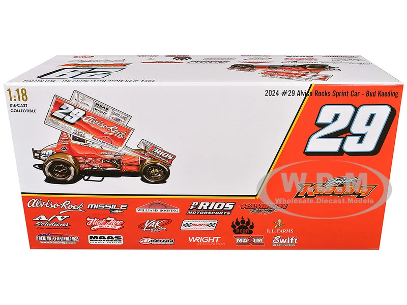 Winged Sprint Car #29 Bud Kaeding "Missile Motorsports" BK Motorsports (2024) 1/18 Diecast Model Car by ACME - Winged Sprint Cars