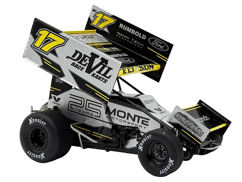 Winged Sprint Car #17 Cory Eliason "Devil Race Karts" Monte Motorsports (2025) 1/18 Diecast Model Car by ACME - Winged Sprint Cars