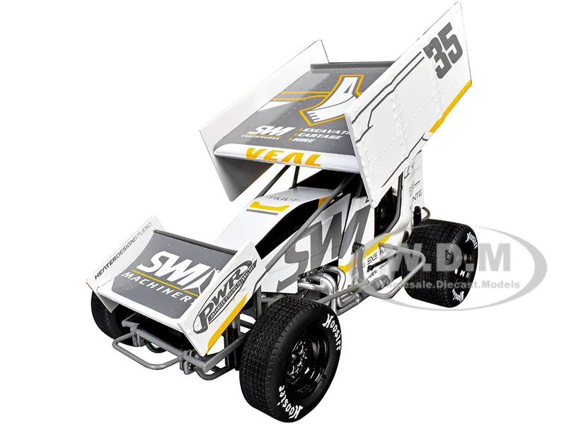 Winged Sprint Car #35 Jamie Veal "SWI Earthworks" White (2025) 1/18 Diecast Model Car by ACME - Winged Sprint Cars