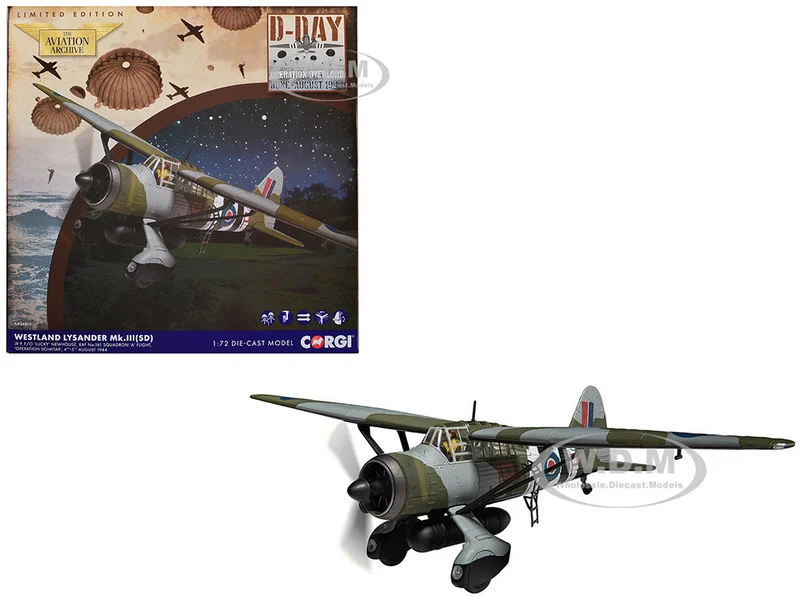 Westland Lysander Mk. III Aircraft "'Lucky' Newhouse, No. 161 Squadron" (1944) British Royal Air Force "The Aviation Archive" Series 1/72 Diecast Model by Corgi - Military Models