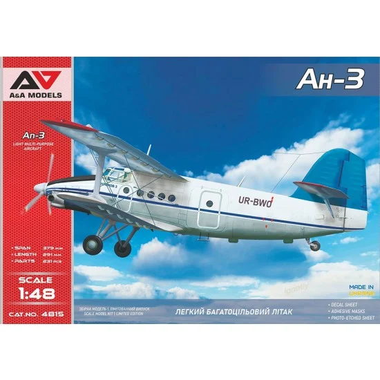 A&A Models 4815 1/48 Antonov AN-3 Turboprop Utility Biplane