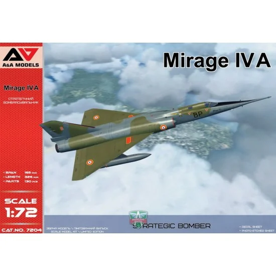A&A Models 7204 1/72 Dassault Mirage IVA Strategic Bomber - Model Planes