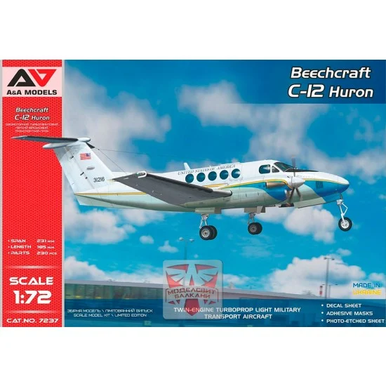 A&A Models 7237 1/72 Beechcraft C-12A/C/U Huron Turboprop Transporter