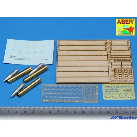 Aber 16014 1/16 8.8cm Tiger I High-Explosive Ammo with Box