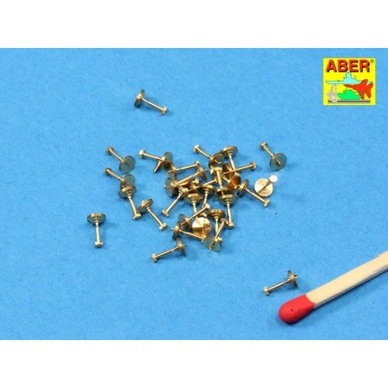 Aber 16104 1/16 Turned Imitation of Hexagonal Bolts (1.19mm, 30pcs) - Military Vehicles & Tanks