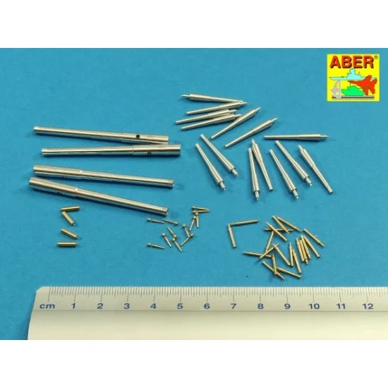 Aber 200L-07 1/200 Armament for Japanese Battleship Mikasa (4x 305mm, 14x 152mm, 20x 76mm, 12x 37mm)