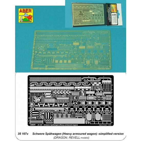 Aber 35107x 1/35 Schwere Spahwagen (Heavy armoured wagon) Simplified versjon for Dragon/Revell kit - Military Vehicles & Tanks