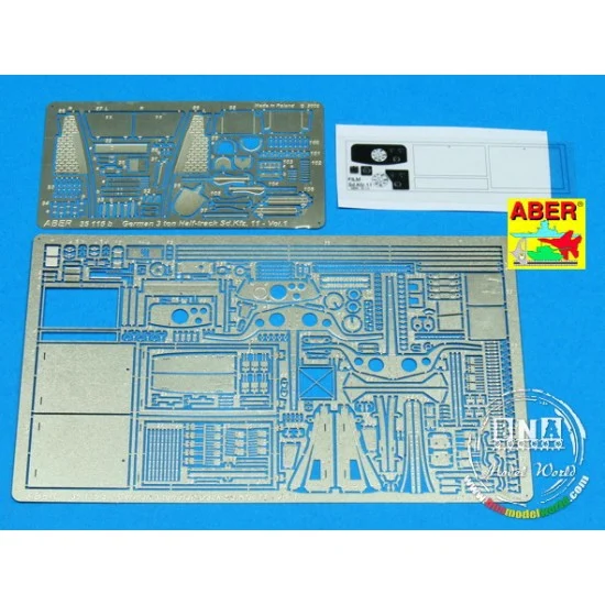 Aber 35115 Photoetch for 1/35 German 3 ton Half-track SdKfz.11 for AFV Club kit