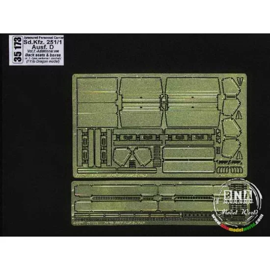 Aber 35173 1/35 SdKfz.251/1 Ausf.D APC Back Seats & Boxes for Dragon kit - Military Vehicles & Tanks