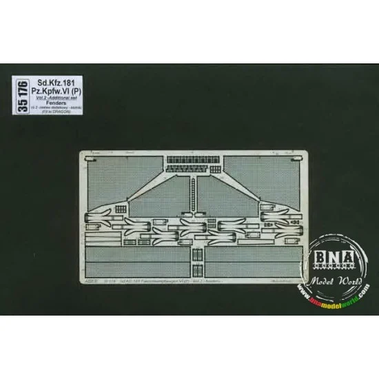 Aber 35176 Photo-etched Fenders for 1/35 SdKfz.181 Panzer VI(P) for Dragon kit