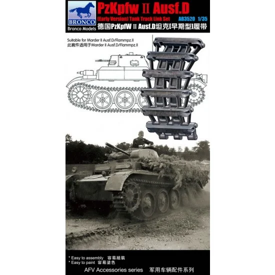 Bronco AB3520 1/35 Panzer II Ausf.D (Early Version) Track Link Set - Military Vehicles & Tanks