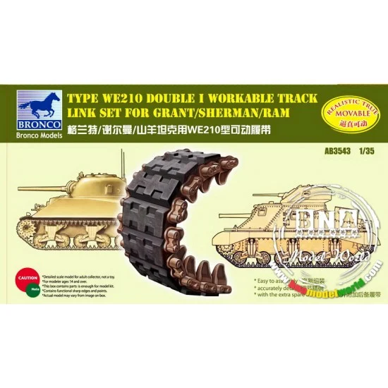 Bronco AB3543 1/35 US Sherman Double I Workable Track Link Set - Military Vehicles & Tanks