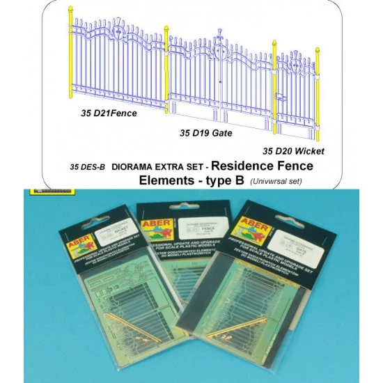 Aber 35 DES-B 1/35 Residence Fence Elements Type B