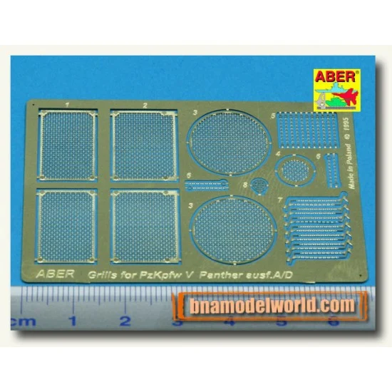 Aber 35G01 1/35 Grilles for WWII German Panzer V Panther Ausf.A/D SdKfz.181 for Italeri kit - Military Vehicles & Tanks