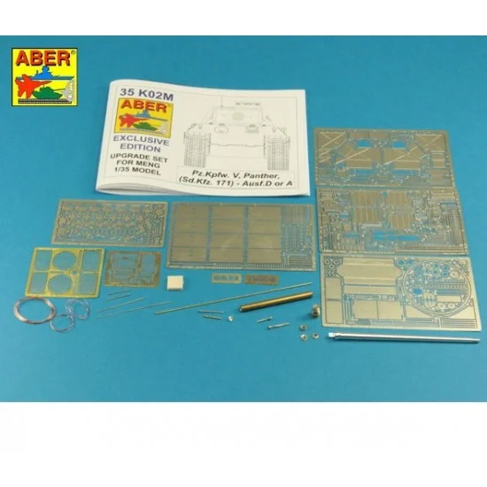 Aber 35K02M 1/35 PzKpfw. V Ausf.D & A (SdKfz.171) Panther Detail-Up set for Meng Models