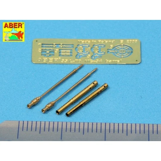 Aber 35L-98 1/35 Set of 2 Barrels for German Tank Machine Gun MG34 w/Panzer Mantel