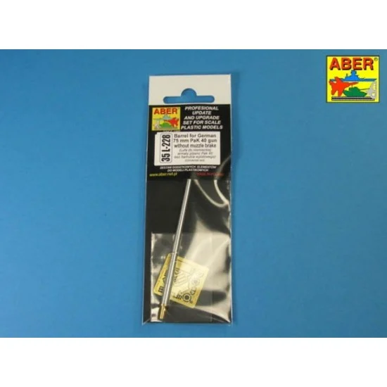 Aber 35L-228 1/35 German Barrel for 75mm PaK 40 Gun without Muzzle Brake