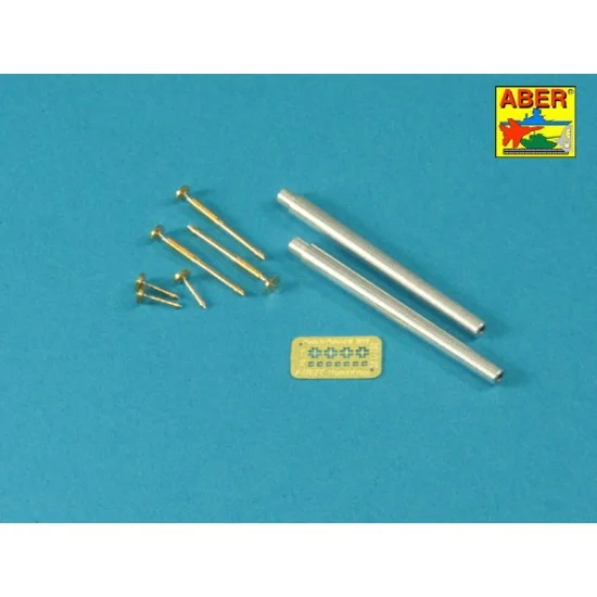 Aber 35L-235 Barrels for 1/35 British Mk.I Male 6 Pdr Gun (2pcs) & 8mm Hotchkiss 1909 (3pcs) for Takom