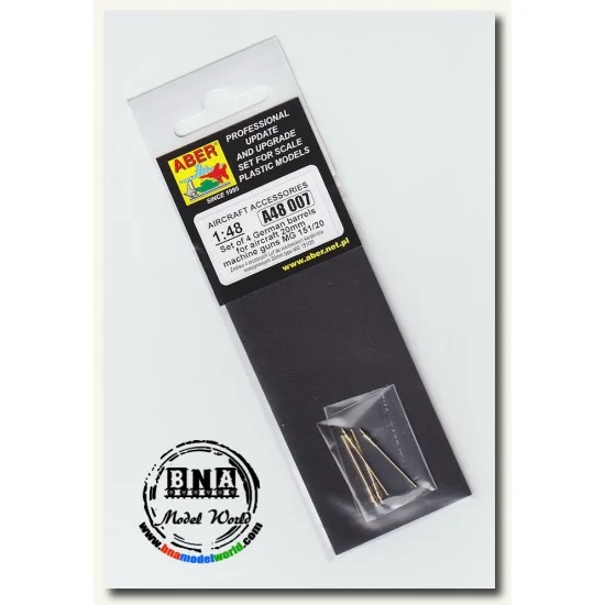 Aber A48007 Barrels for 1/48 German Aircraft 20mm Machine Guns MG151/20 (4pcs) - Model Planes