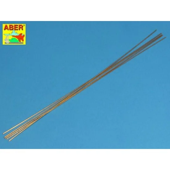 Aber BR12 Brass Round Rods 1.2mm (Length: 250mm, 3pcs) - Hobby Tools & Supplies