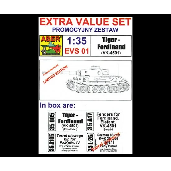 Aber EVS-01 1/35 Tiger-Ferdinand Detail Set for Italeri kits
