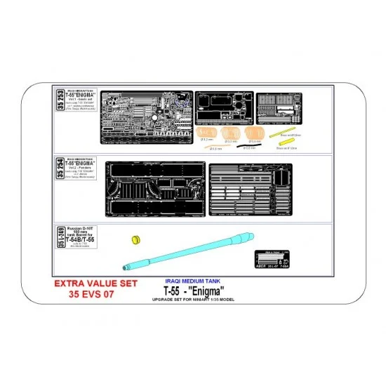 Aber EVS-07 1/35 T-55 Enigma Detail set for MiniArt kits