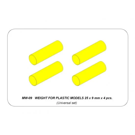 Aber MW-09 Weight for Plastic Models (25 x 9 mm, 4pcs)