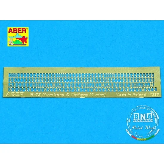 Aber R-03 Letters & Numbers (1.0mm) for Various Scales
