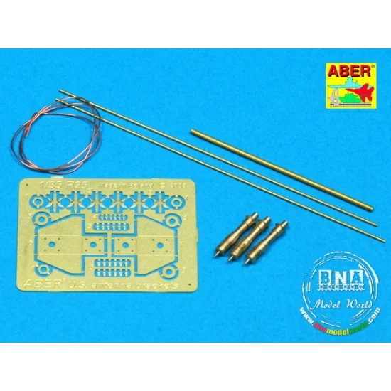 Aber R-25 1/35 US Antenna with Brackets (3pcs)