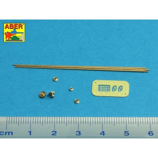 Aber R-42 1/35 German 2m Aerials with Ring Base (3pcs)